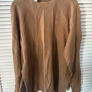 Wolverine Men's Tan waffle knit Crewneck Sweater